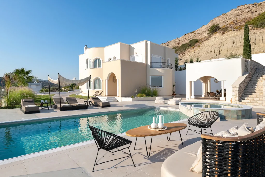 Breathtaking outdoor view of Ralu Villa, showcasing its luxurious design and serene surroundings.